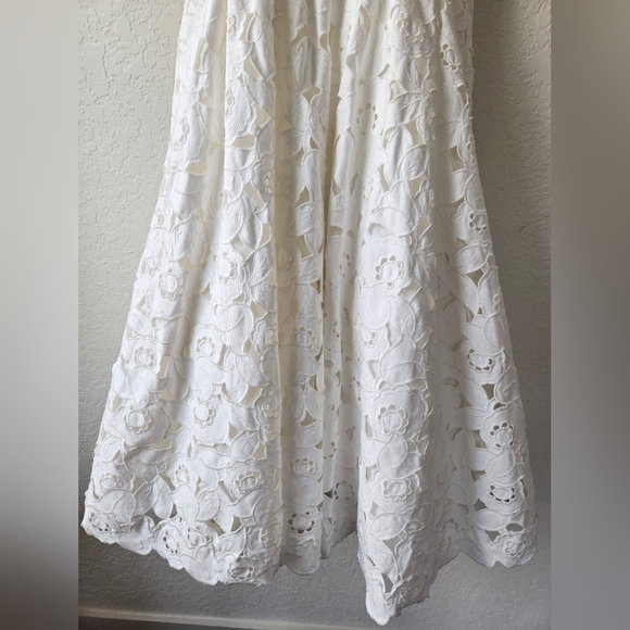 Hope For Flowers by Trace Reese Cap-Sleeve Medium White Embroidered Midi… - Picture 8 of 17